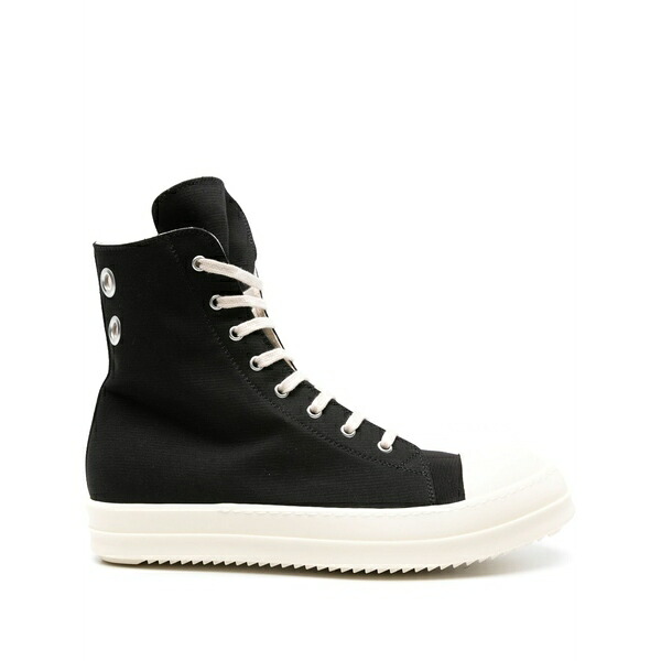 リックオウエンス メンズ スニーカー シューズ High-top cotton sneakers Black