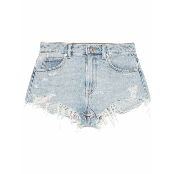 アレキサンダーワン レディース 心地好いズボン下 ボトムス Rhinestoned frayed shorts Blue