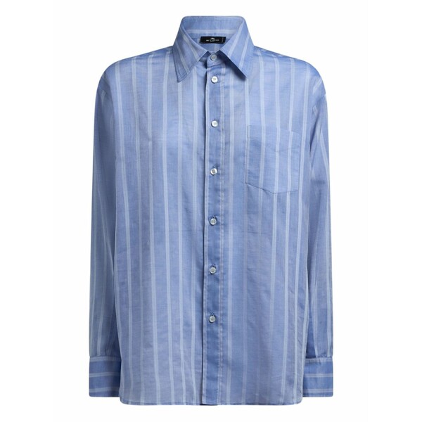 エトロ レディース シャツ トップス Striped shirt Blue｜asty
