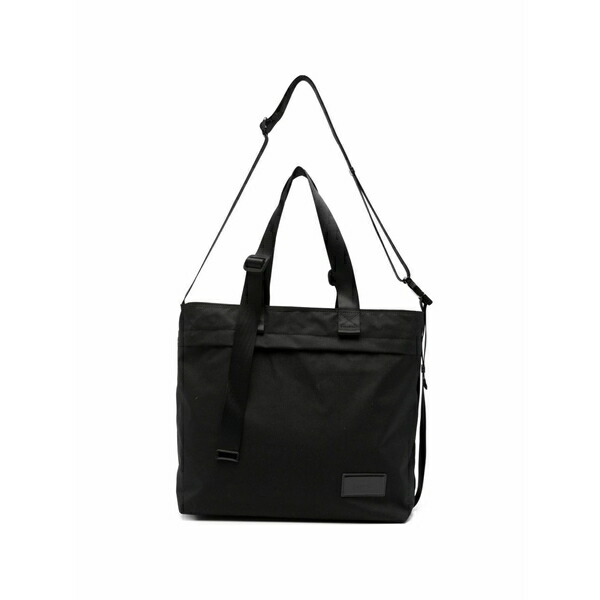 ジュン・ジー メンズ トートバッグ 御徒面子 Logo-patch tote bag Black
