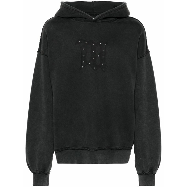 ミスビヘイブ メンズ パーカー・スウェットシャツ アウター Logo-print cotton hoodie  Black