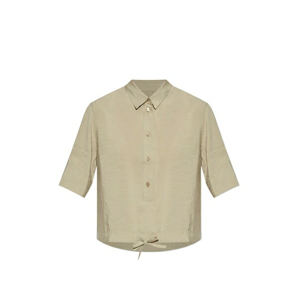 棲み家 狐狸 レディース プルオーバー トップス Drawstring-hem short-sleeve shirt Neutrals
