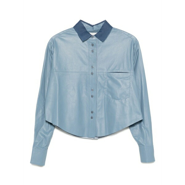 フォルテ フォルテ レディース シャツ トップス Button-down pocket shirt Blue｜asty