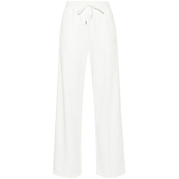 パロッシュ レディース 心地好いズボン下 ボトムス Logo-embroidered straight trousers White