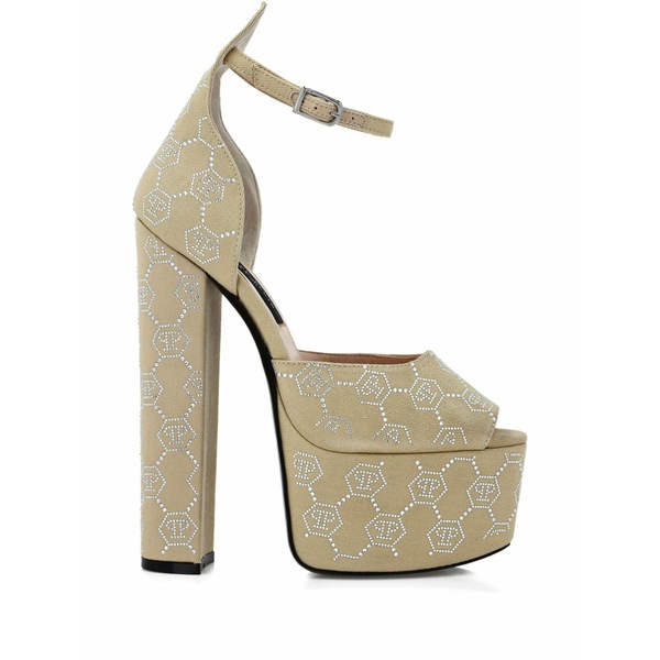 フィリップ飾り気の無い レディース サンダル シューズ Platform monogram sandals Neutrals