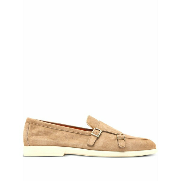 サントーニ メンズ 御召しものシューズ シューズ Double-buckle suede monk shoes Neutrals