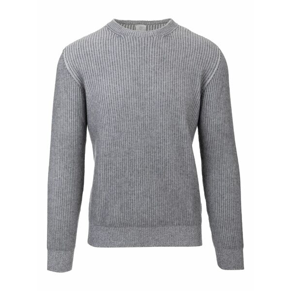 イレブンティ メンズ 編み物\u0026ティーシャツ アウター Crew-neck ribbed sweater Grey