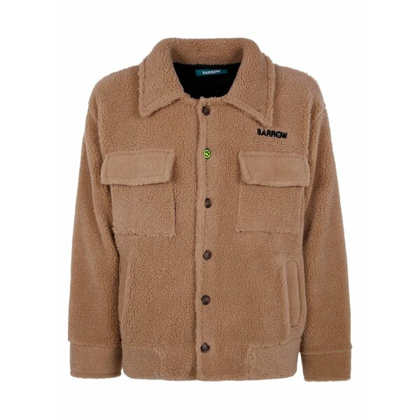 バロウ メンズ ジャケット&ブルゾン アウター Button teddy jacket Brown|asty