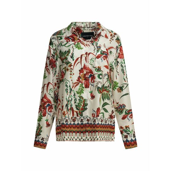 サマンサ・スン レディース ティーシャツ トップス Floral-print silk shirt White
