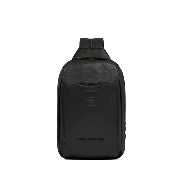 ピークアドロ  メンズ ショルダーバッグ 御徒面子 Logo-embossed convertible sling bag Black