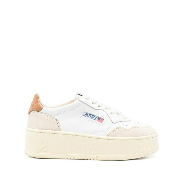 オートリー レディース スニーカー シューズ Leather suede panel trainers White