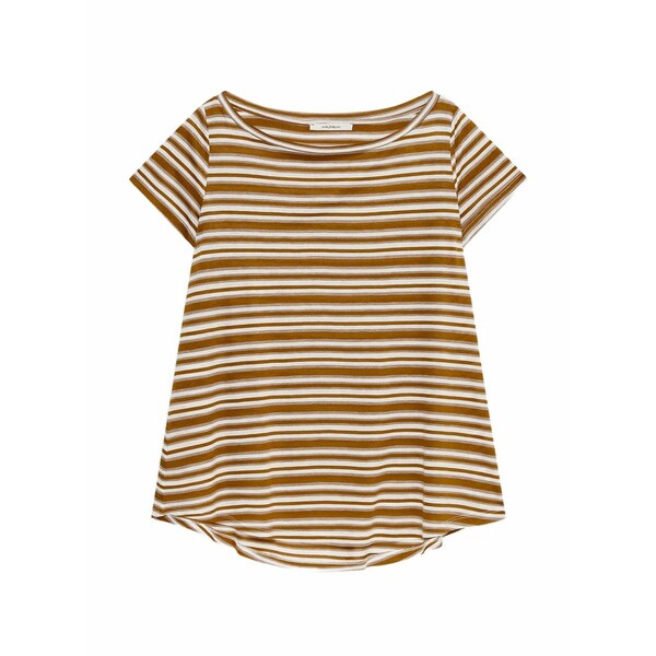 マリパルミ レディース ティーシャツ トップス Boat-neck striped t-shirt Brown