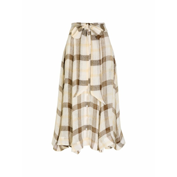リサマリーフェマンデス レディース スコート ボトムス Bow checked MIDI skirt Neutrals