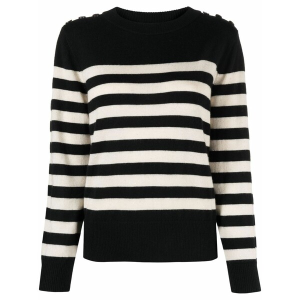 マックス アンド モイ レディース 編み物\u0026プルオーバー アウター Cashmere striped jumper Black
