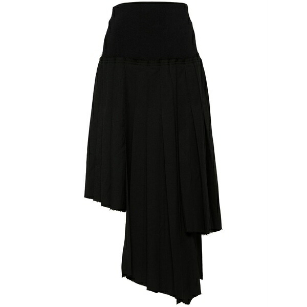 鍵を掛ける レディース スコート ボトムス Pleated MIDI skirt Black