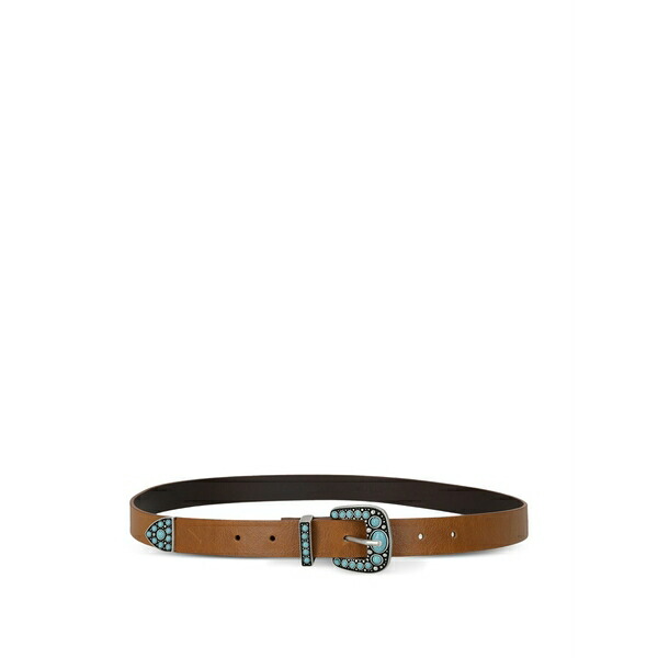 フォルテラ レディース ベルト アクセサリー Stone-embellishment belt Brown|asty
