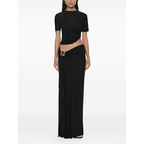 クリストファーエスバー レディース スコート ボトムス Bezel cascade quartz long skirt Black