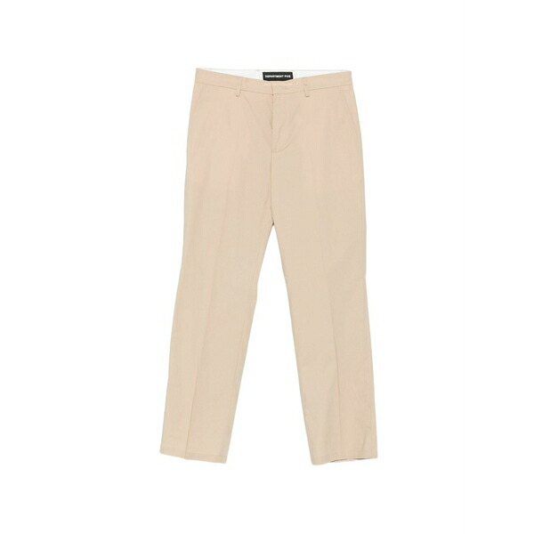 デパートメントファイブ メンズ 心地好いズボン下 ボトムス Warren logo-patch trousers Neutrals