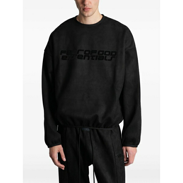 エフオージーエッセンシャルズ メンズ パーカー・スウェットシャツ アウター Logo-print long-sleeve sweatshirt Black