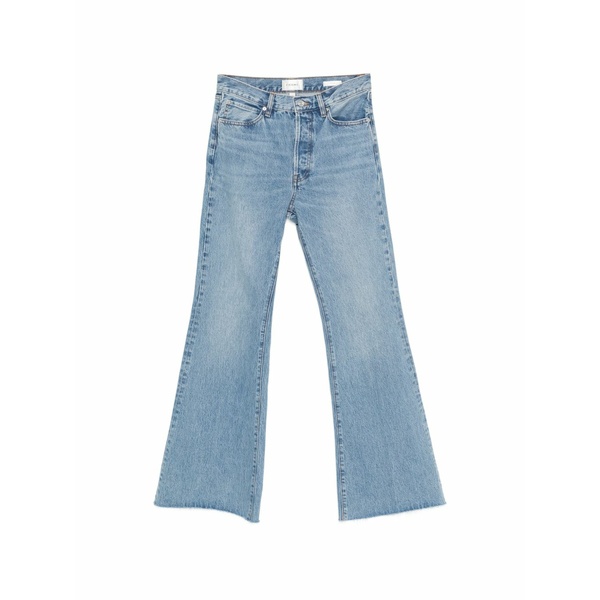 ひな形 レディース ジーンズズボン下 ボトムス The lax raw-edge wide-leg jeans Blue
