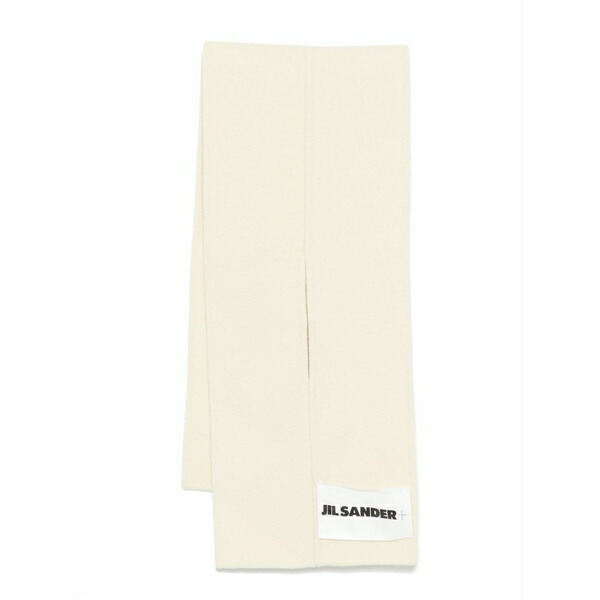 ジル・サンダー メンズ 消音装置・袈裟・えり巻き 添え物 Logo-patch scarf White