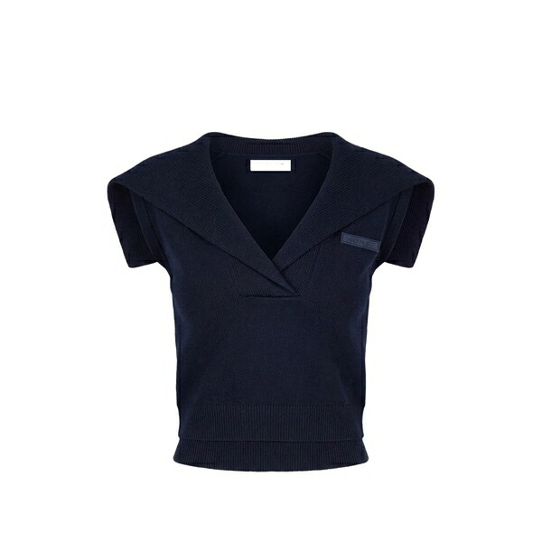 モンス  レディース 編み物\u0026スウェーター アウター Sailor-collar sweater Blue