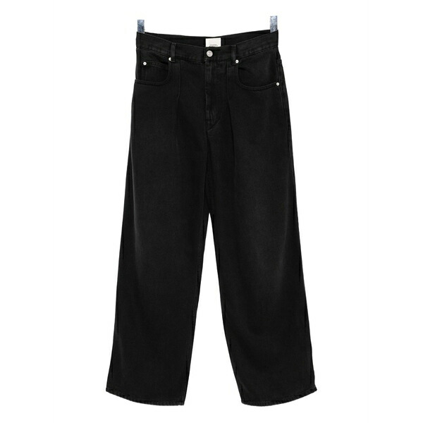 イザ呼びりん マラン レディース ジーンズズボン下 ボトムス Pleated faded jeans Black