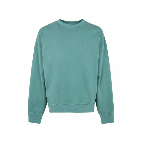 カーハート メンズ パーカー・スウェットシャツ アウター Benton garment-dyed embroidered-logo sweater Blue｜asty