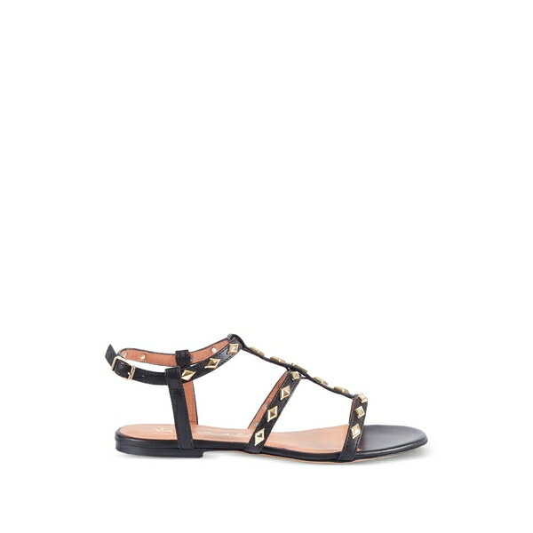 ヴィアローマ15 レディース サンダル シューズ Stud-embellished sandals Black