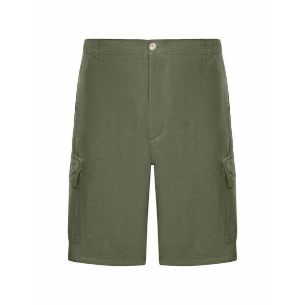 １２０％リノ メンズ 心地好いズボン下 ボトムス Linen cargo shorts Green