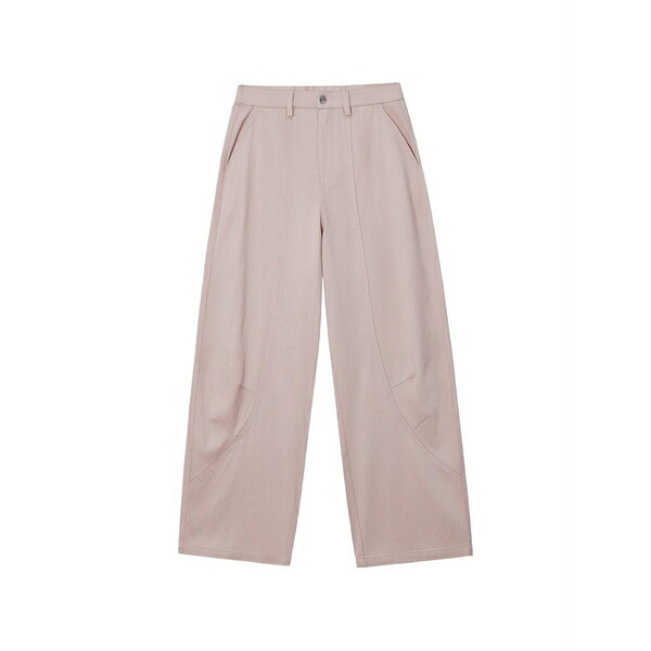 ミニ皮膚軟化剤 レディース 心地好いズボン下 ボトムス Seam-detail wide-leg trousers Pink