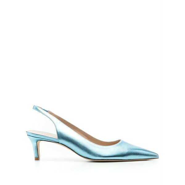 スチュアート ワイツマン レディース パンプス シューズ Metallic-effect pointed pums Blue