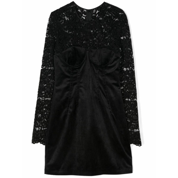 シアラフェラーニ レディース ワンピース トップス Panelled mini dress Black｜asty