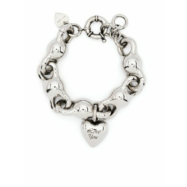 アクネ ストゥディオズ メンズ ブレスレット・バングル・アンクレット 付属物 Heart-charm chunky bracelet Silver