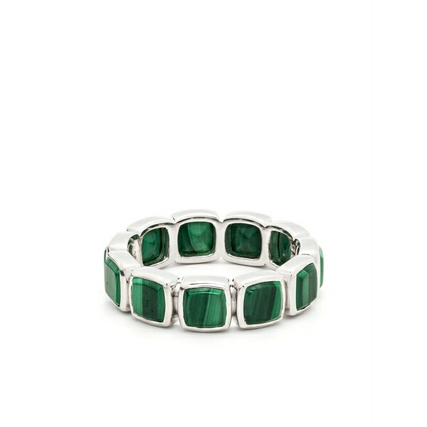 トム白木 メンズ 輪っか 付属物 Cushion band malachite ring Green
