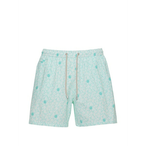 エムシーツーセイントバース メンズ 心地よいズボン下 ボトムス Floral-print drawstring swim shorts Blue