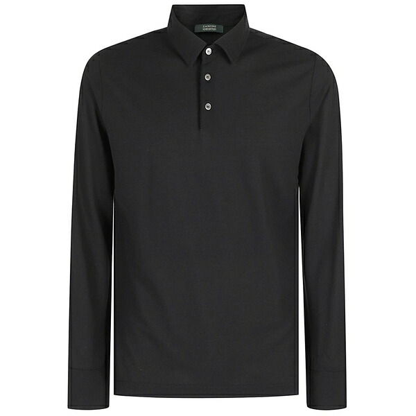 ザノーネ メンズ スポーツシャツ トップス Icecotton polo shirt Black