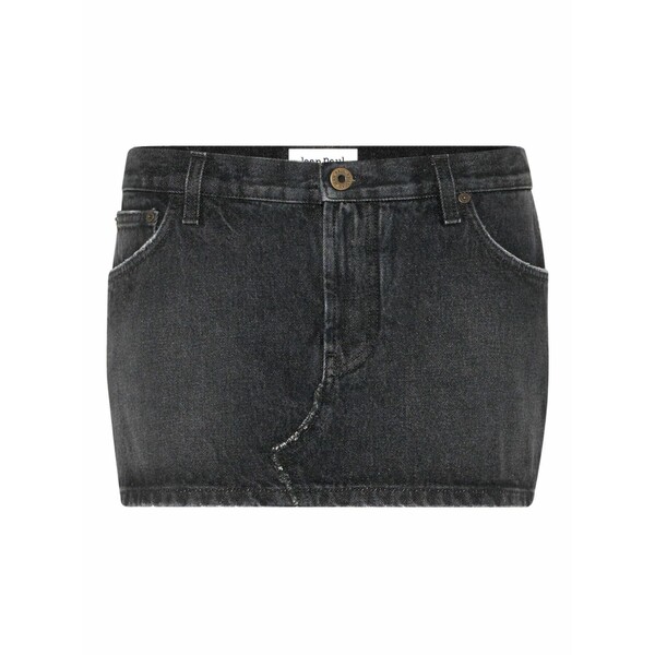 ジャン極点 ゴルチエ レディース スコート ボトムス Contrast-pocket denim mini skirt Black