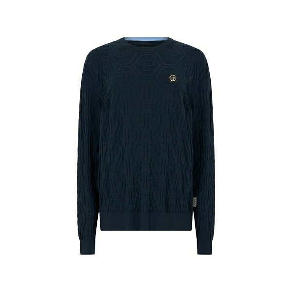 フィリップ飾り気の無い メンズ 編み物\u0026ティーシャツ アウター Jacquard-monogram sweater Blue