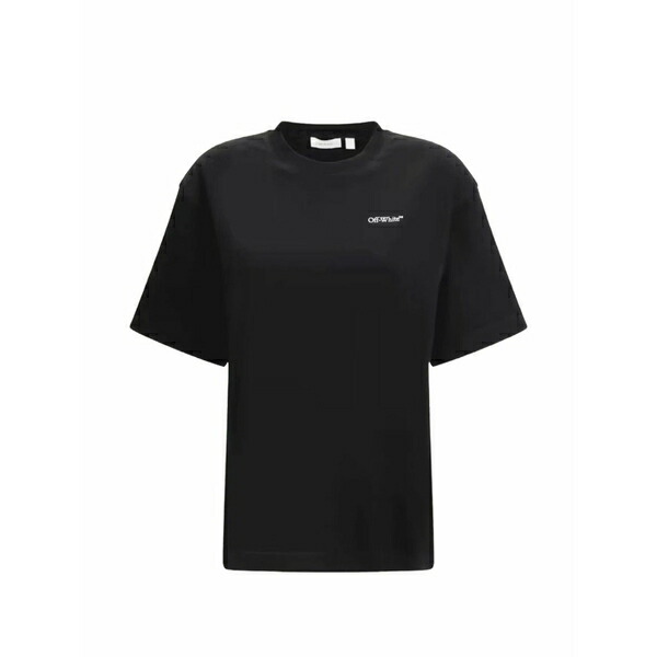 象牙色 レディース ティーシャツ トップス Half arrow t-shirt Black
