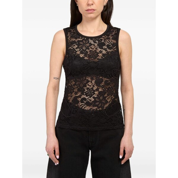 エコーズ・ラッタ レディース カットソー トップス Seraph lace tank top Black