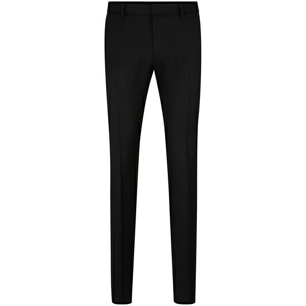 主任者 メンズ 心地よいズボン下 ボトムス Straight-leg wool trousers Black