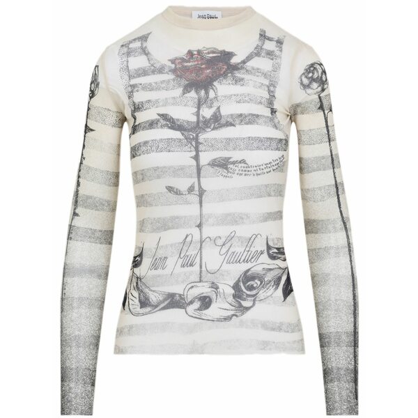 ジャン極点 ゴルチエ レディース ティーシャツ トップス Printed t-shirt White