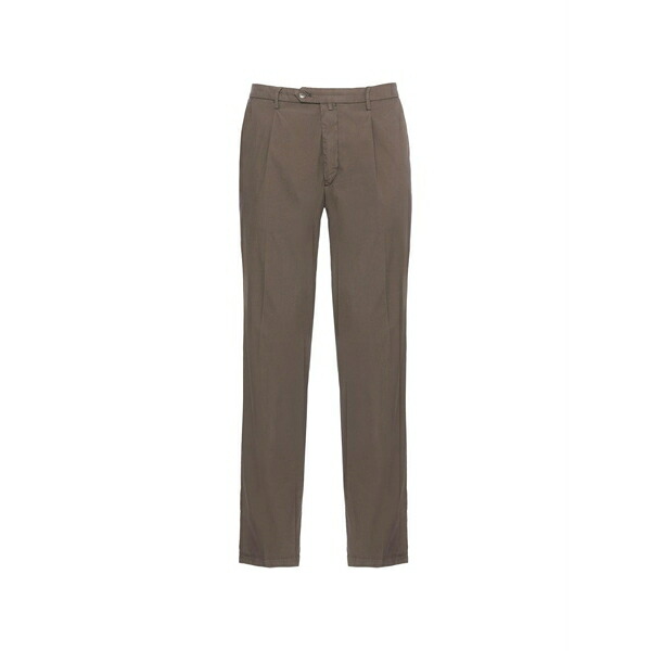 ブリ後押し 1949 メンズ 心地好いズボン下 ボトムス Pleated-detail tailored trousers Brown