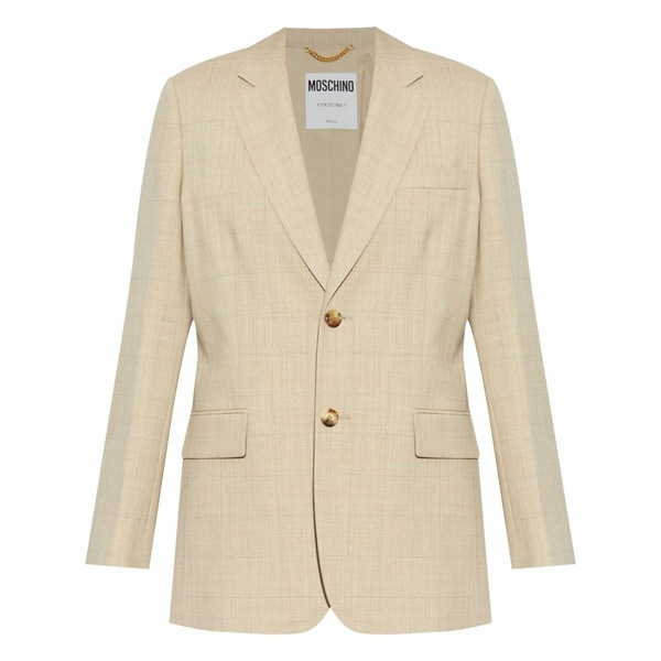 モスキーノ レディース 上衣＆上衣 アウター Virgin-wool blazer Neutrals