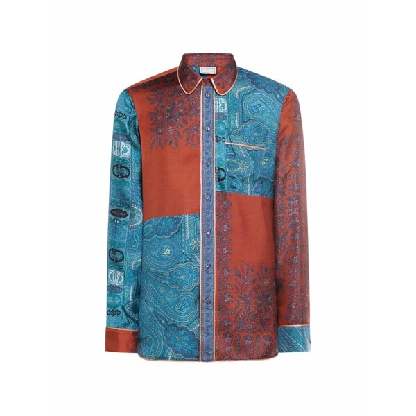 ピエール＝ルイ・マシア メンズ プルオーバー トップス Aloe patchwork paisley shirt Blue