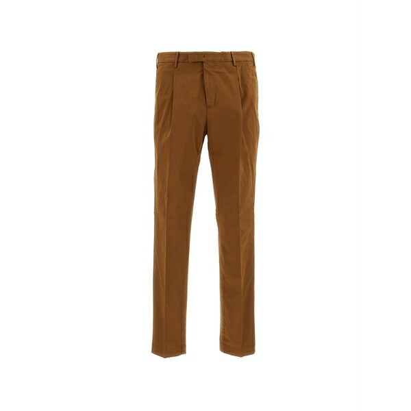 PTトリノ メンズ 心地好いズボン下 ボトムス Pleated trousers Brown