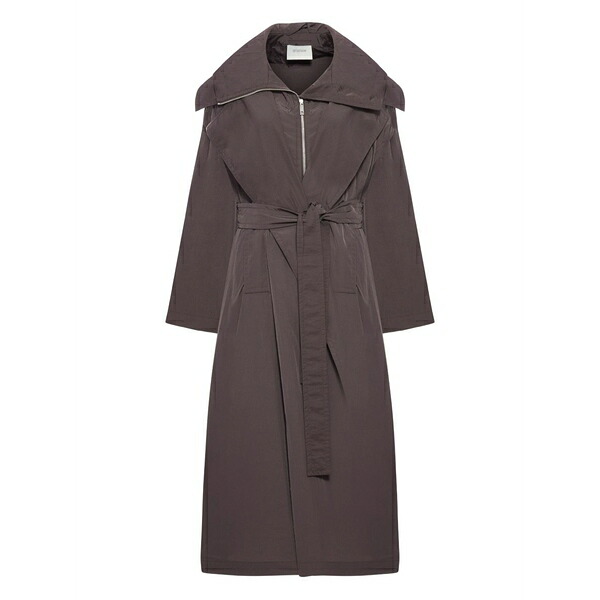 運動競技マックス レディース 厚地の外套 アウター Zip-up belted coat Brown