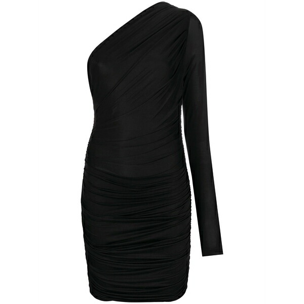 ゲージ81 レディース ワンピース トップス Pila one-sleeve ruched minidress Black|asty