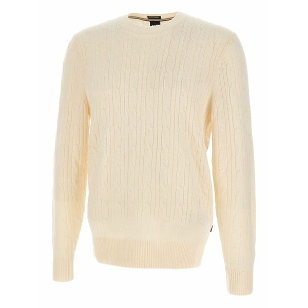 雇い主 メンズ 編み物\u0026ティーシャツ アウター Cable-knit crew-neck sweater Neutrals